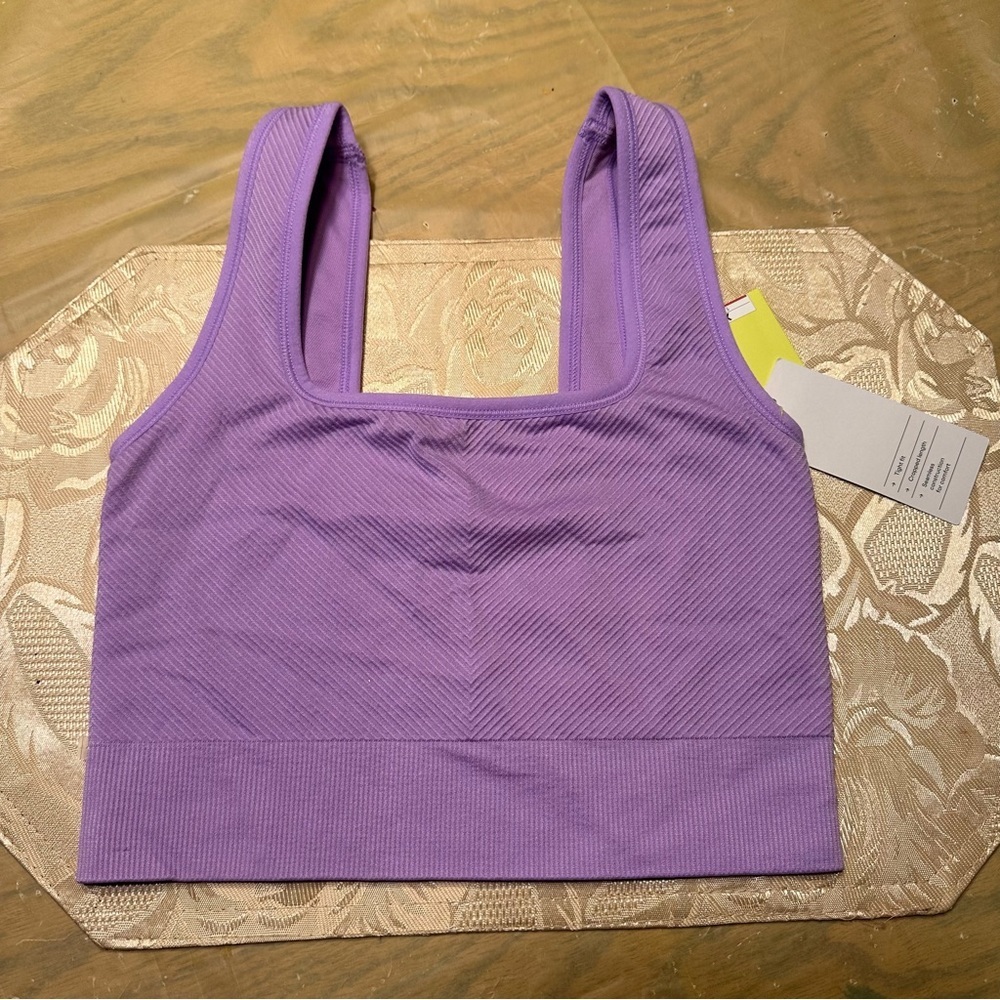 Purple Ribbed Women's Bralette